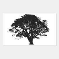 Gothic Black Oak Tree Silhouette Fine Art Drawing