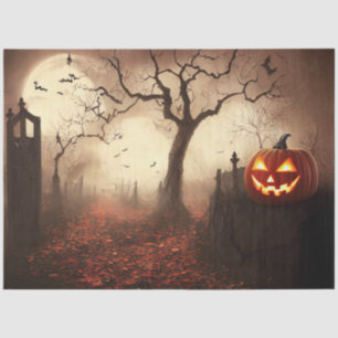 Gothic Black Orange Pumpkin Decoupage Tissue Paper