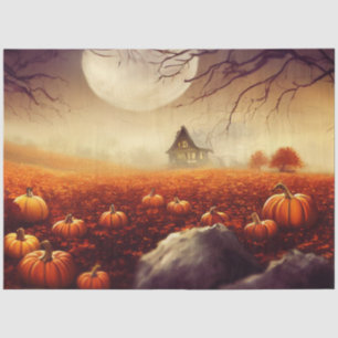 Gothic Black Orange Pumpkin Decoupage Tissue Paper