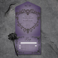 Gothic Black & Purple Filigree Heart No Dinner