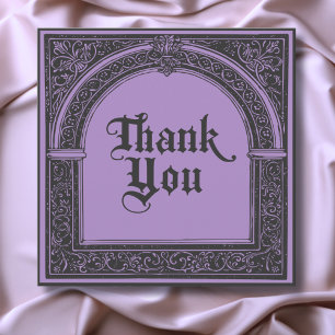 Gothic Black Purple Mediaeval Until Death Thank You Card