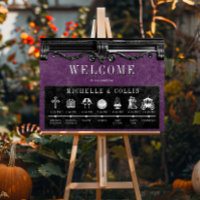 Gothic Black & Purple Order of Events Wedding Post