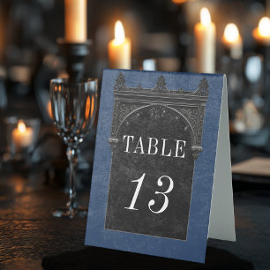 Gothic Black Raven & Black Arch Blue Wedding