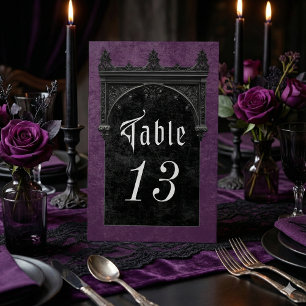 Gothic Black Raven & Black Arch Purple Wedding