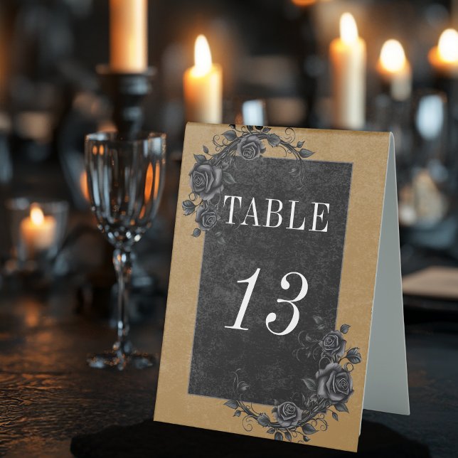 Gothic Black Raven & Black Roses Gold Wedding (Creator Uploaded)