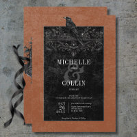 Gothic Black Raven & Black Roses Rust Wedding