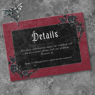 Gothic Black Raven Wine Darkly Ever After Wedding Enclosure Card