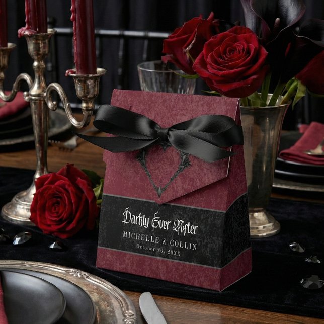 Gothic Black Raven Wine Darkly Ever After Wedding Favour Box (Creator Uploaded)
