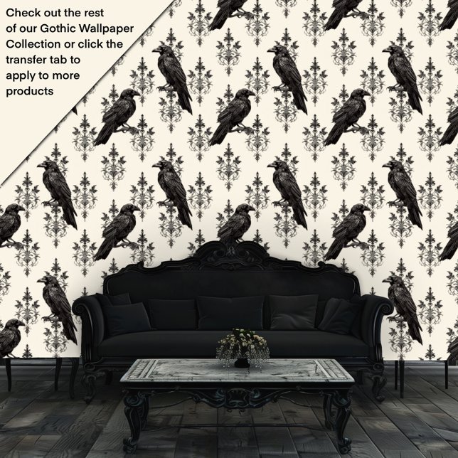 Gothic Black Ravens and Damask Wallpaper (Creator Uploaded)
