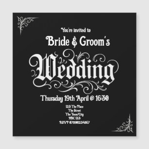 Gothic Black Rock Metal Wedding Personalized Names