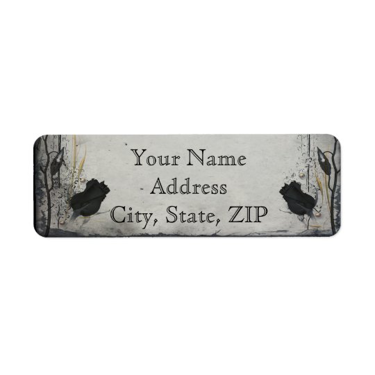 Gothic Black Rose Anniversary Return Address Return Address Label