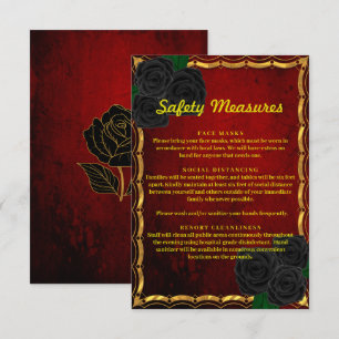 Gothic Black Rose Blood Red Wedding Safety Measure Enclosure Card