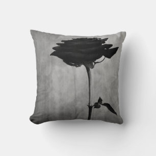 Gothic Black Rose Cushion
