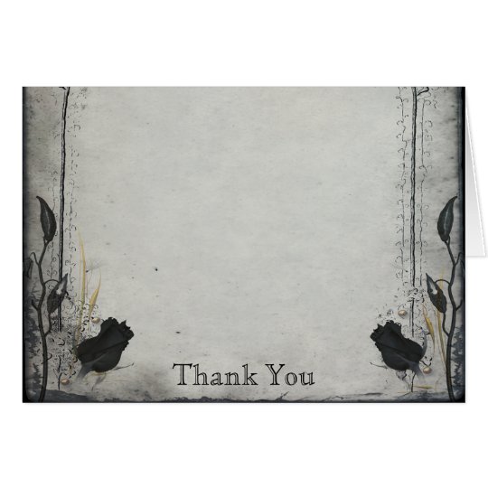 Gothic Black Rose Trellis Anniversary Thank You