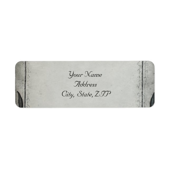 Gothic Black Rose Trellis Return Address (Front)