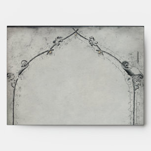 Gothic Black Rose Trellis Wedding Envelope