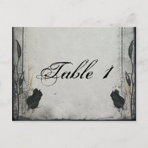 Gothic Black Rose Trellis Wedding Table Number Postcard
