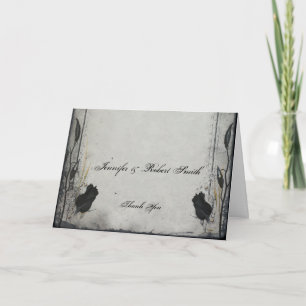 Gothic Black Rose Trellis Wedding Thank You