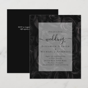 Gothic Black Roses Goth Wedding Invite