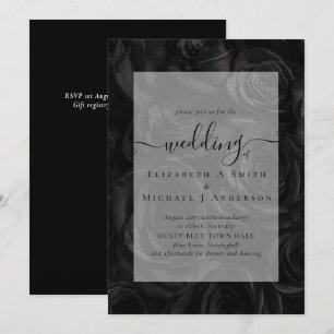 Gothic Black Roses Goth Wedding Invite