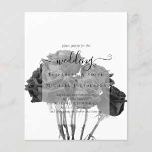 Gothic Black Roses Goth Wedding Invite Flyer