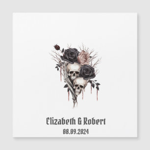 Gothic Black Roses Skulls Wedding
