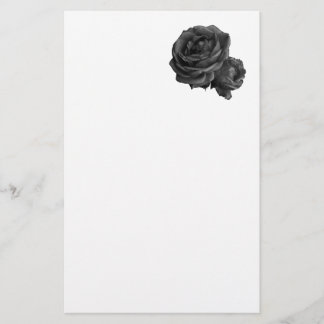 Gothic Black Roses Stationery