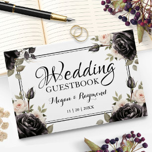 Gothic Black Roses Vintage Goth Wedding Guest Guest Book