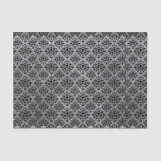 Gothic Black Skull Grunge Damask Pattern Tissue Paper