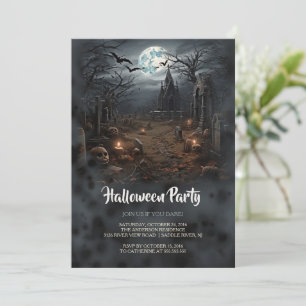 Gothic Black Smoke Cemetery Party Invitation