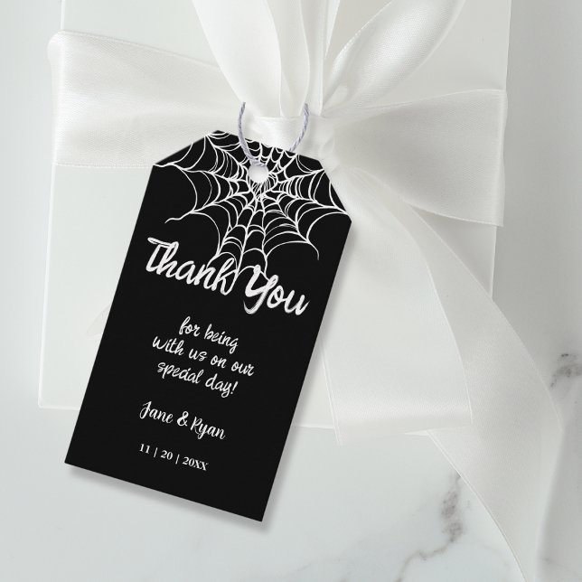 Gothic Black Spooky HalloWedding Favour Gift Tag (Creator Uploaded)