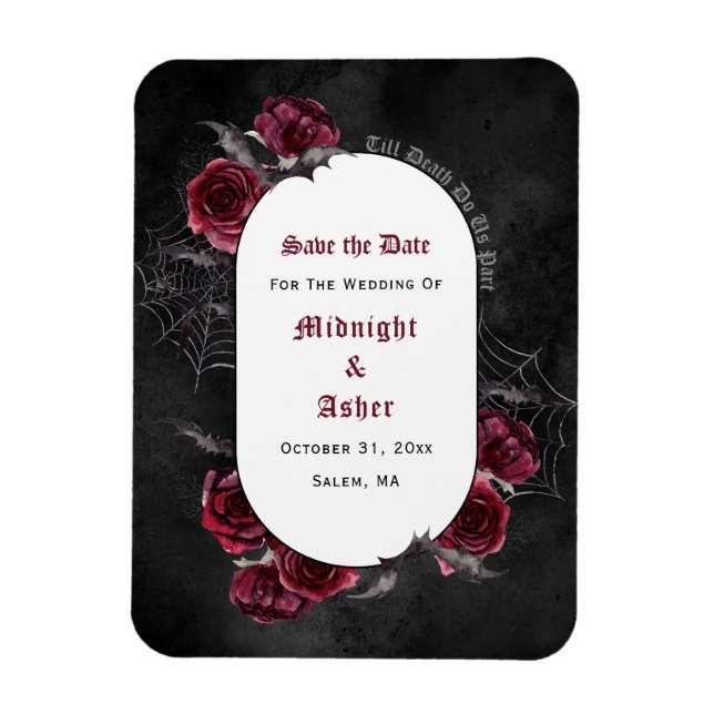 Gothic Black Till Death Do Us Part Save The Date M Magnet (Vertical)