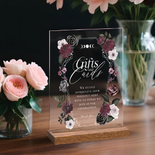 Gothic Black Watercolor Florals Gifts & Cards Acrylic Sign