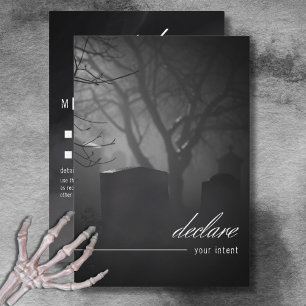 Gothic Black White Cemetery Until Death No Dinner RSVP Card