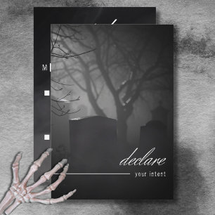 Gothic Black & White Cemetery Until Death QR Code RSVP Card