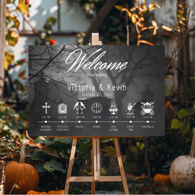 Gothic Black & White Cemetery Until Death Timeline Poster (Creator Uploaded)