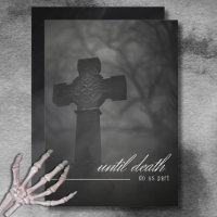Gothic Black & White Cemetery Until Death Wedding