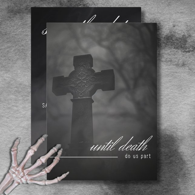 Gothic Black & White Cemetery Until Death Wedding Save The Date (Gothic Black & White Cemetery Until Death Wedding Save The Date)