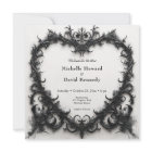 Gothic Black & White Filigree Heart Wedding