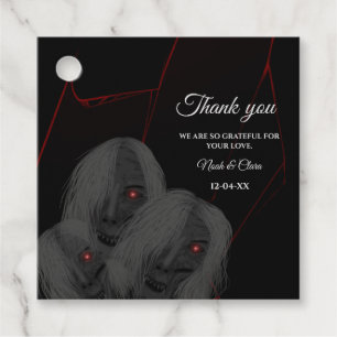 Gothic Black White Ghosts - Dark Moody Halloween Favour Tags