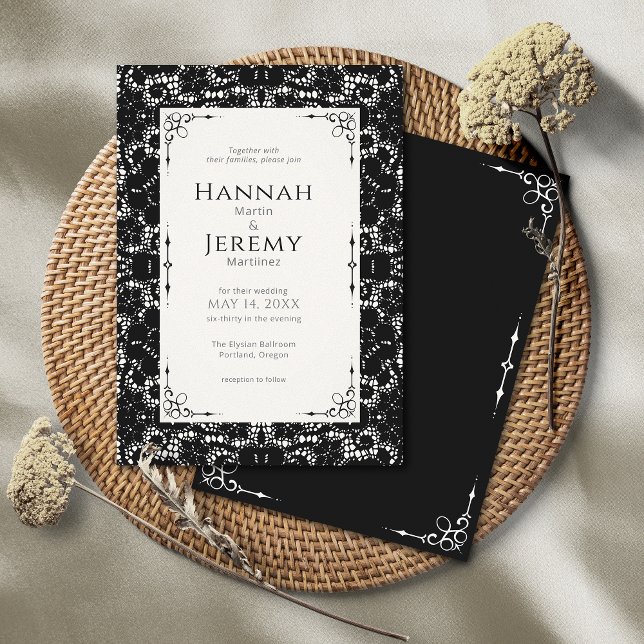 Gothic Black & White Lace Invitation (Creator Uploaded)