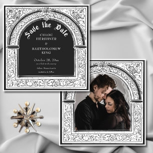 Gothic Black White Mediaeval Until Death Photo Save The Date