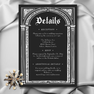 Gothic Black White Mediaeval Until Death Wedding Enclosure Card