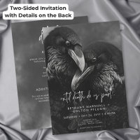 Gothic Black White Raven Embrace Wedding Two Sided