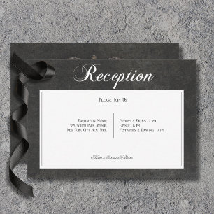 Gothic Black & White Skulls & Heart Reception Enclosure Card