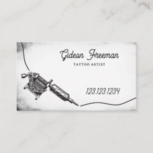 Gothic Black & White Tattoo Machine Business Card