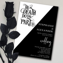 Gothic Black White Till Death Do Us Part Wedding