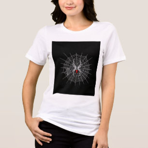 Gothic Black Widow Spider Heart Web Vintage Aesthe Tri-Blend Shirt