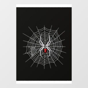 Gothic Black Widow Spider Heart Web Vintage Aesthe Window Cling