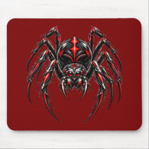 Gothic Black Widow Spider Red Cyberpunk Gaming Mou Mouse Mat